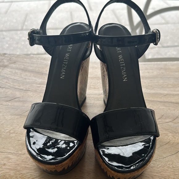 Stuart Weitzman Flame heel design black wedges - Picture 9 of 13